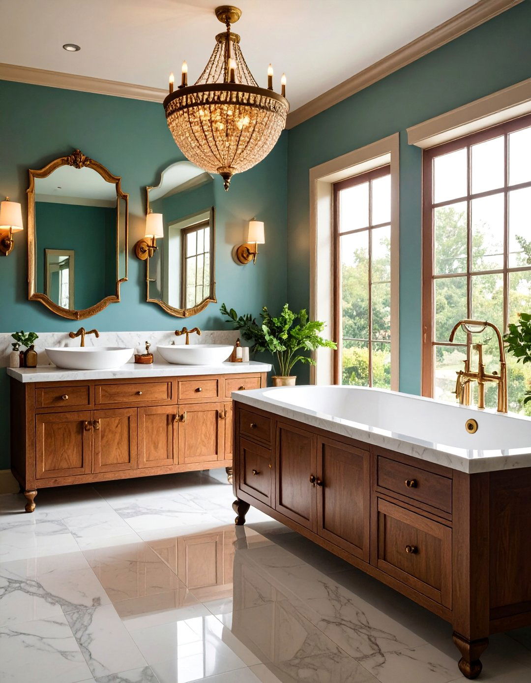 Antique Brass Fixture Bathroom - 25 Western Bathroom Ideas