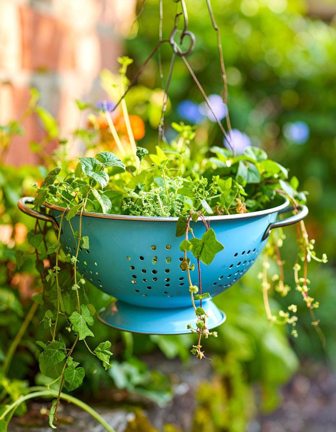 Antique Colander Drainage Fairy Garden - 25 Fairy Garden Container Ideas