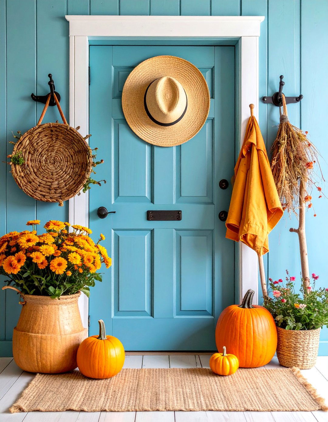 Antique Door Hat Rack with Repurposed Hardware - 25 Hat Rack Ideas
