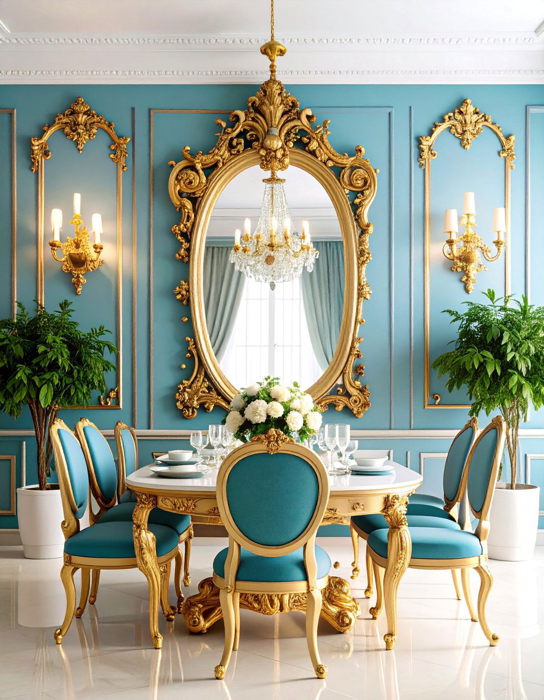Antique Gilt Mirror with Ornate Detailing - 25 Dining Room Mirror Ideas