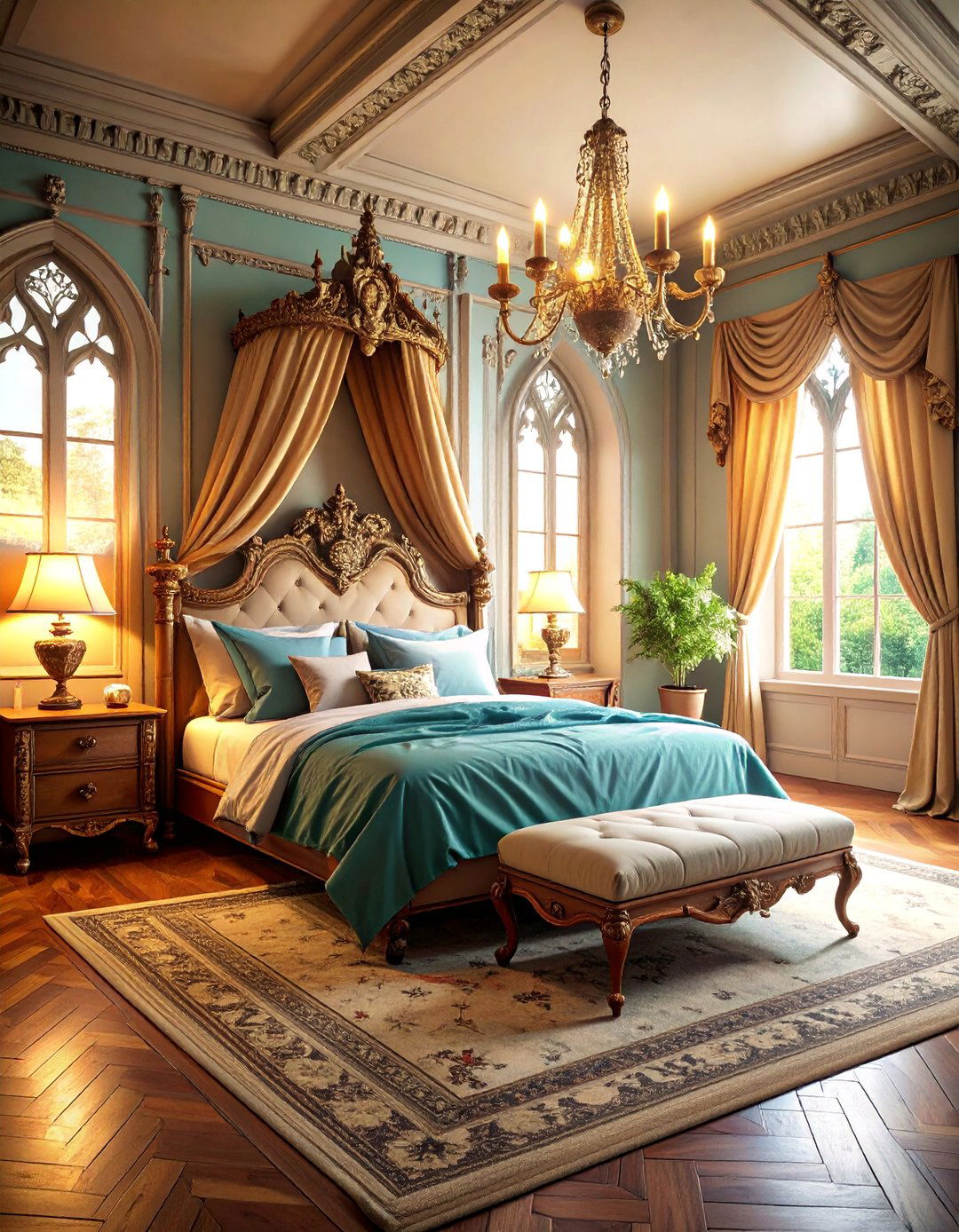 Antique Gothic Bedroom with Vintage Furniture Pieces - 25 Gothic Bedroom Ideas