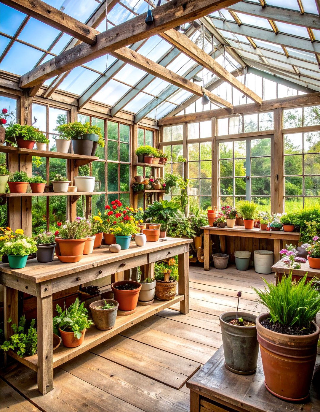 Antique Greenhouse with Potting Shed Atmosphere - 25 Vintage Garden Ideas
