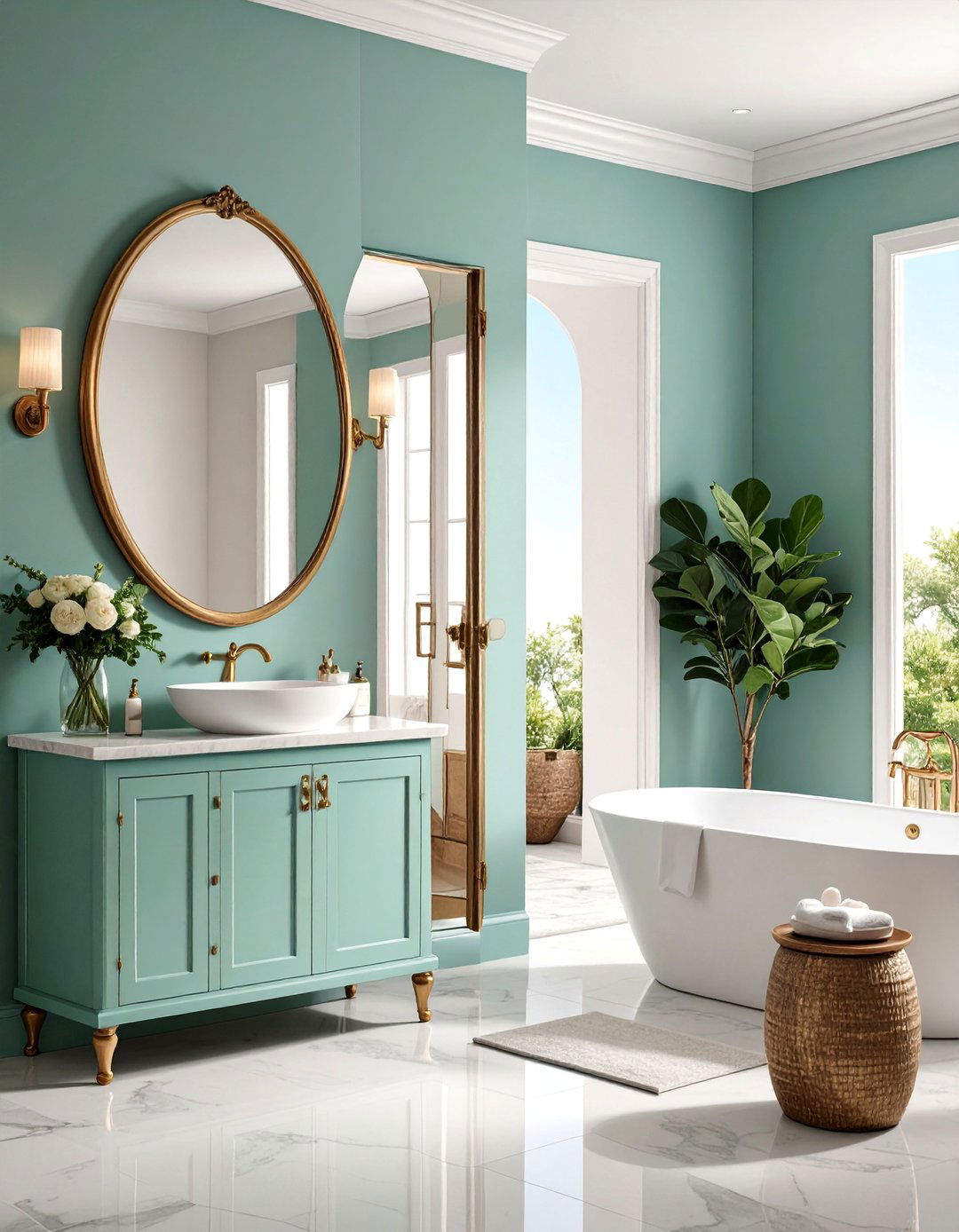 Antique Mirror Pocket Door with Aged Patina - 25 Bathroom Pocket Door Ideas
