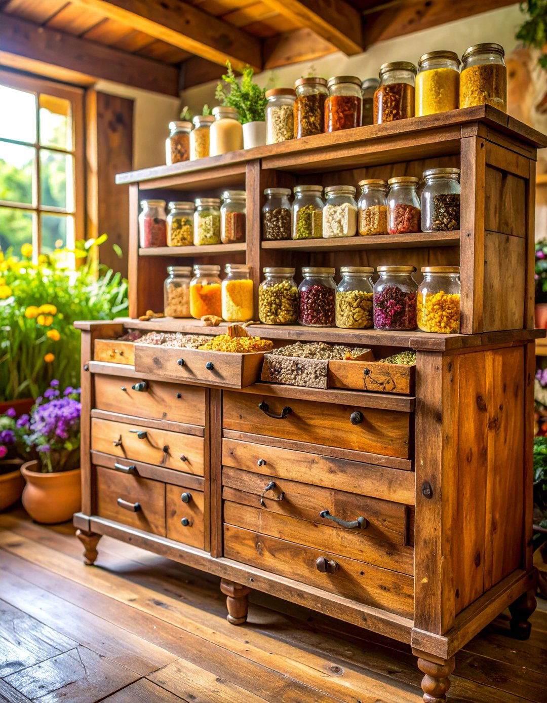 Antique Seed Library Dresser - 25 Seed Storage Ideas