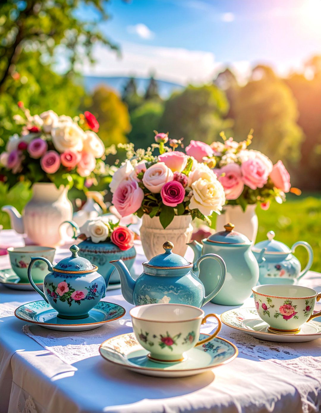 Antique Teapot Floral Collection - 25 Rustic Wedding Centerpieces