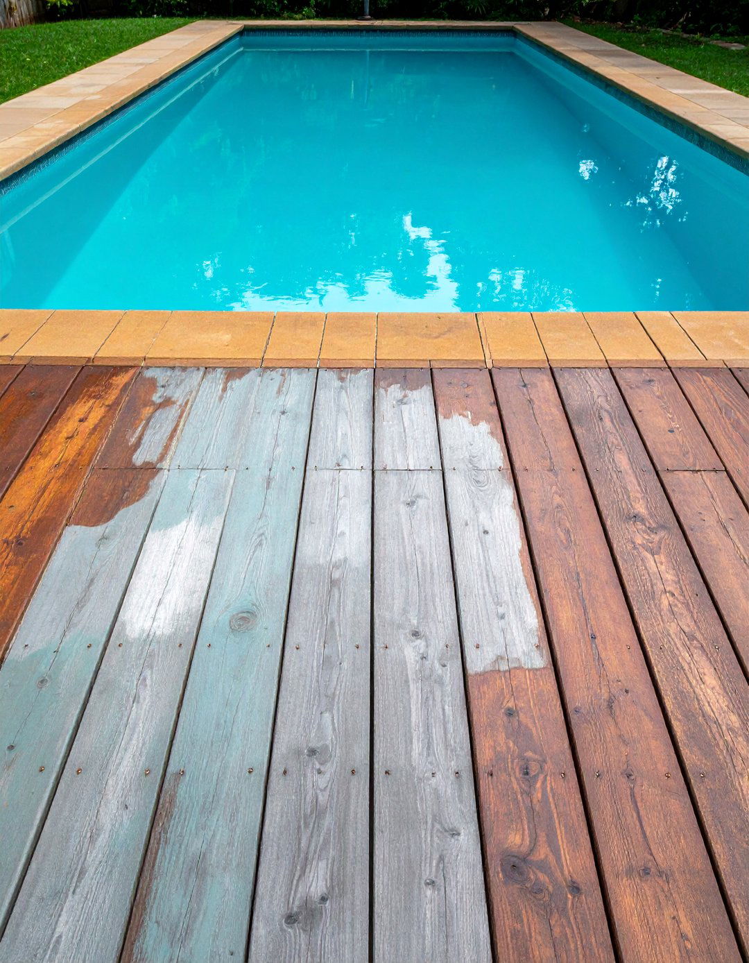 Antiqued Stained Concrete Pool Deck - 25 Concrete Pool Deck Ideas