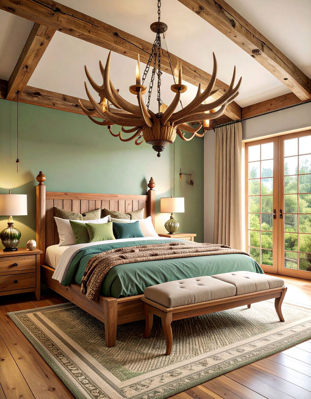 Antler Chandelier Bedroom - 25 Western Bedroom Ideas