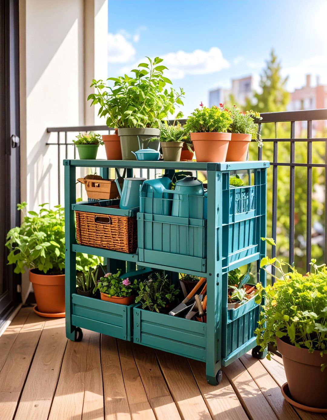 Apartment Balcony Garden Storage - 25 Milk Crate Storage Ideas