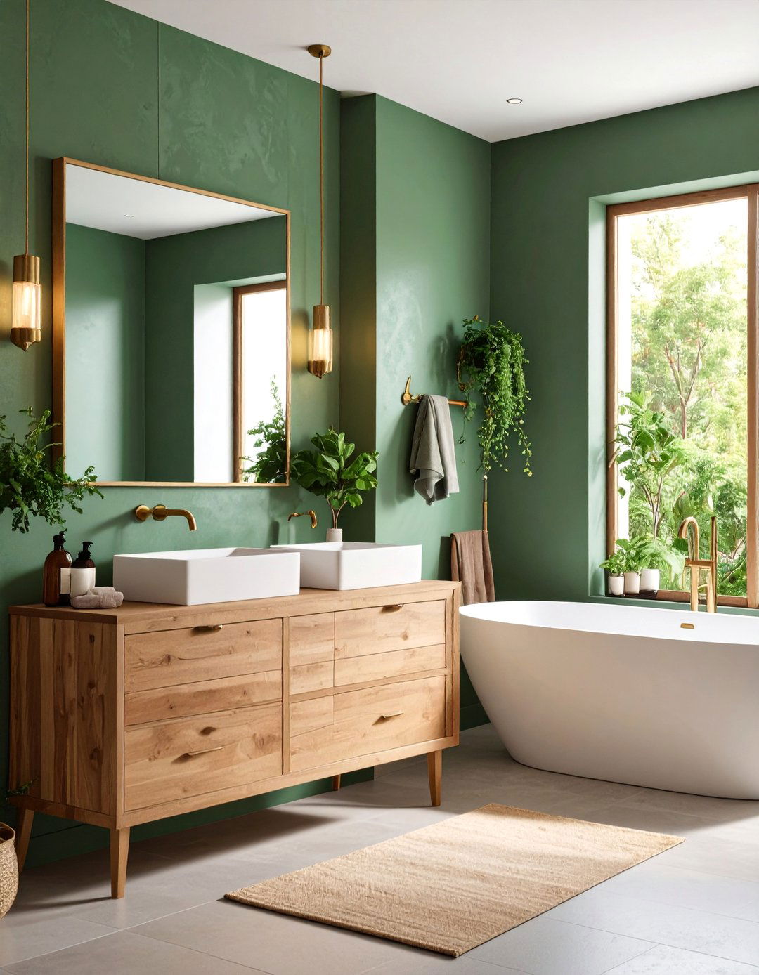 Apartment Bathroom with Limewash Walls and Textured Finishes - 25 Apartment Bathroom Ideas