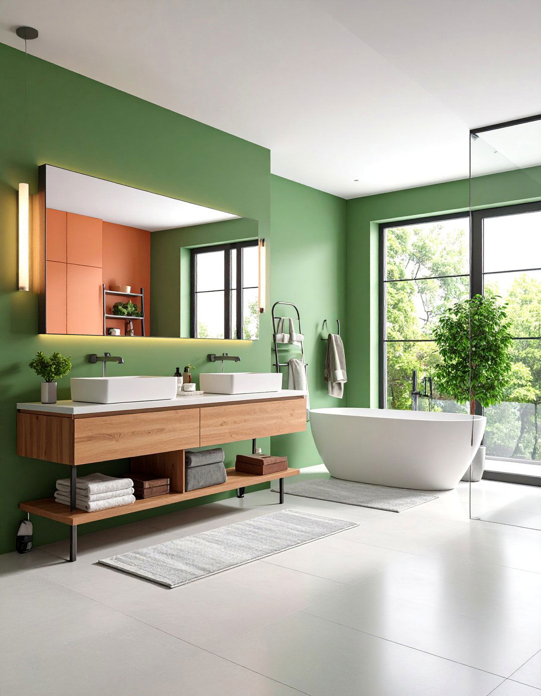 Apartment Bathroom with Multi Functional Furniture and Dual Purpose Design - 25 Apartment Bathroom Ideas