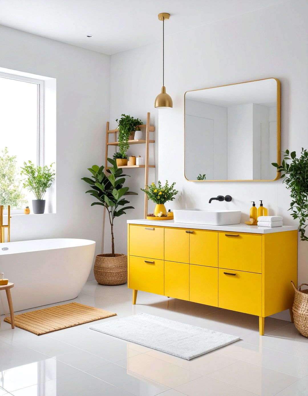 Apartment Bathroom with Neon Accent Colors and Playful Elements - 25 Apartment Bathroom Ideas