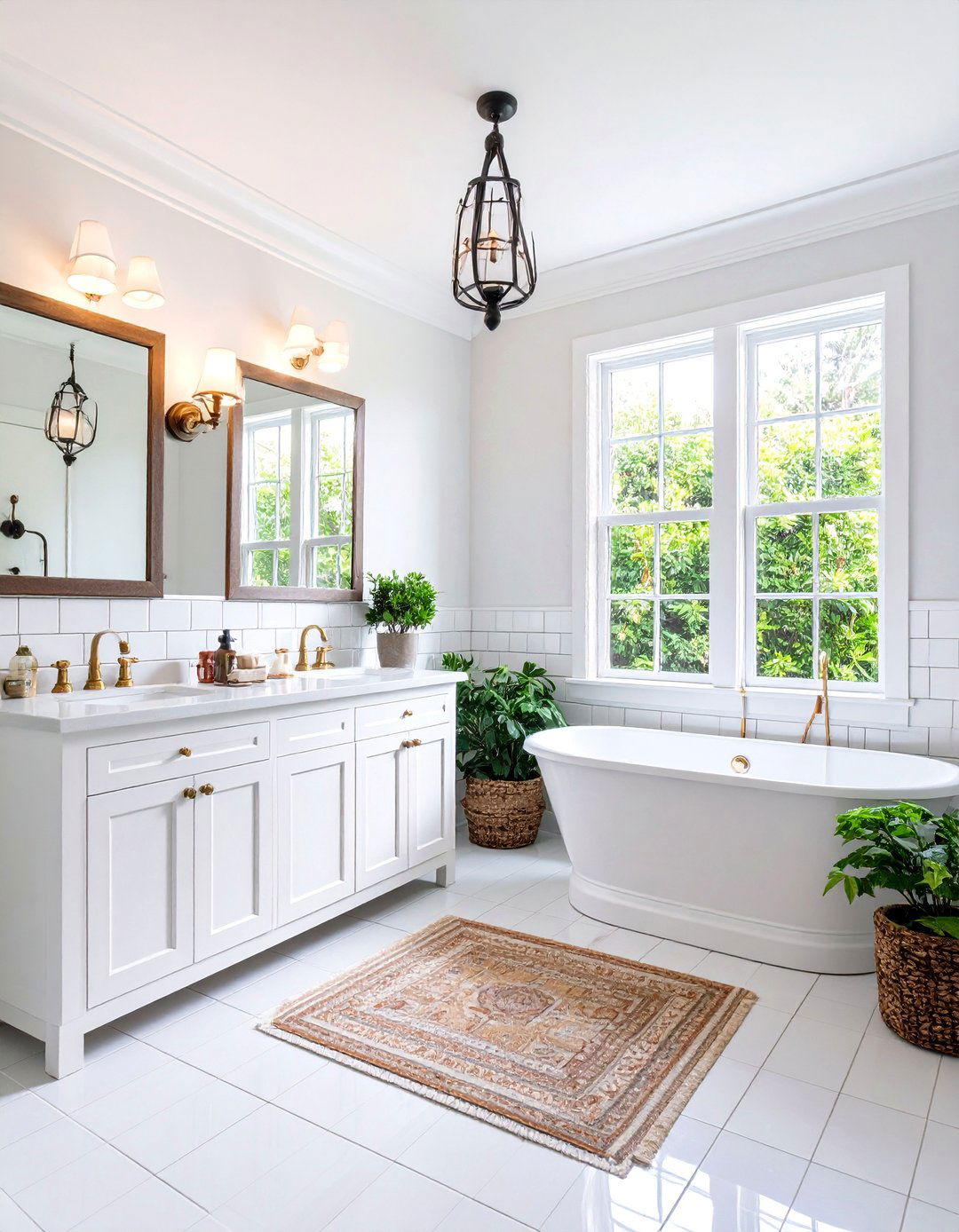 Apartment Bathroom with Subway Tiles and Classic Details - 25 Apartment Bathroom Ideas
