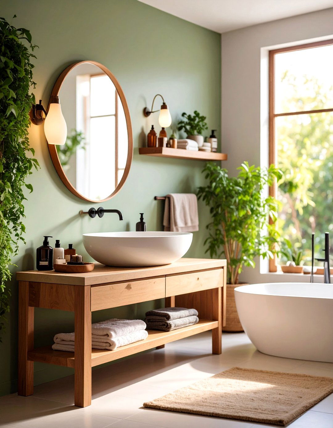 Apartment Bathroom with Vessel Sinks and Modern Fixtures - 25 Apartment Bathroom Ideas