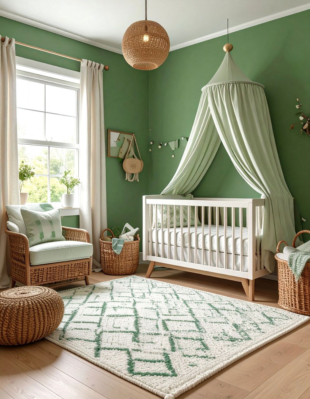 Apple Green Nursery with Country Cottage Sweetness - 25 Green Nursery Ideas
