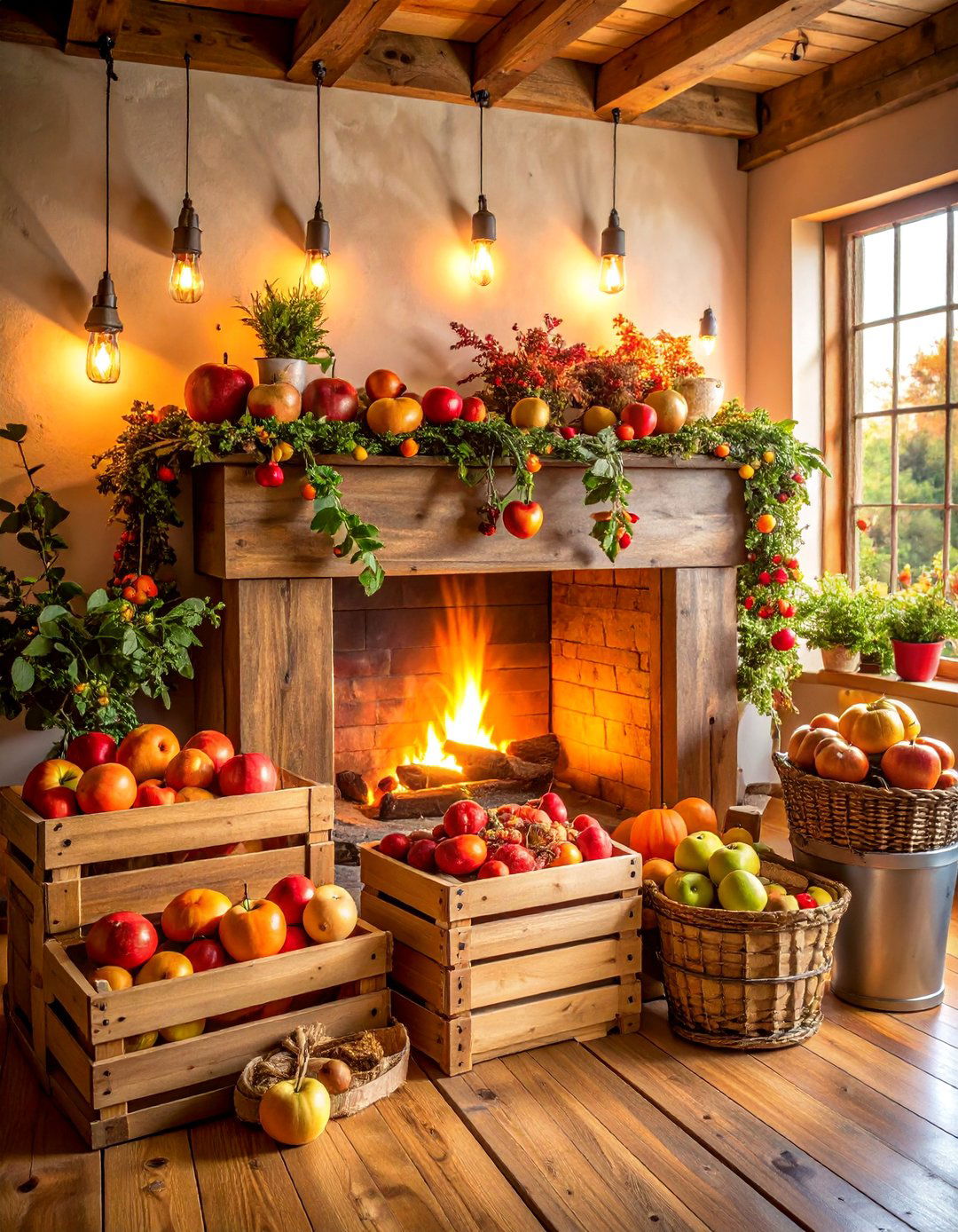 Apple Orchard Harvest Mantel Theme - 25 Fall Mantel Decor Ideas