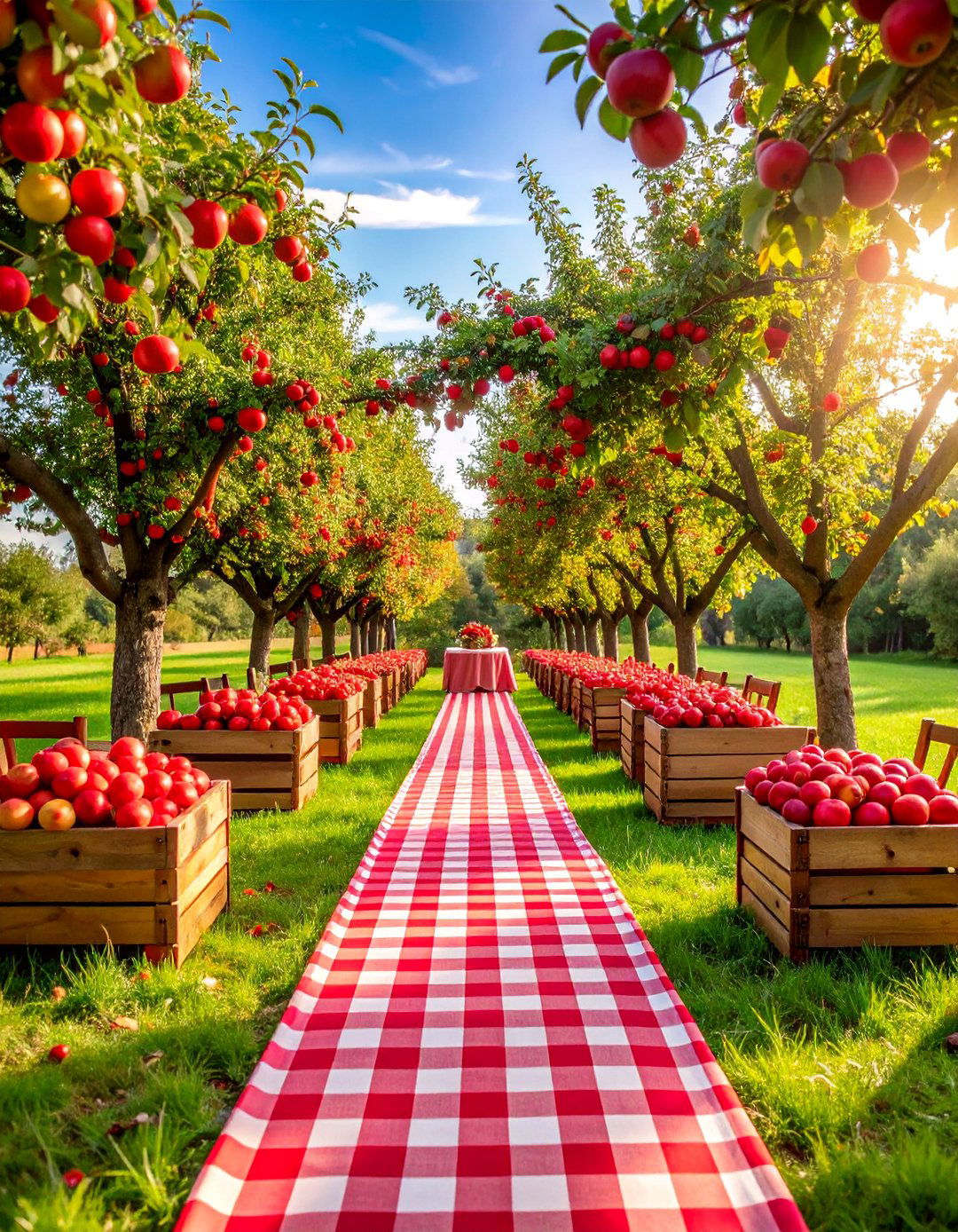 Apple Orchard Harvest Wedding with Red Accents - 25 Fall Wedding Décor Ideas
