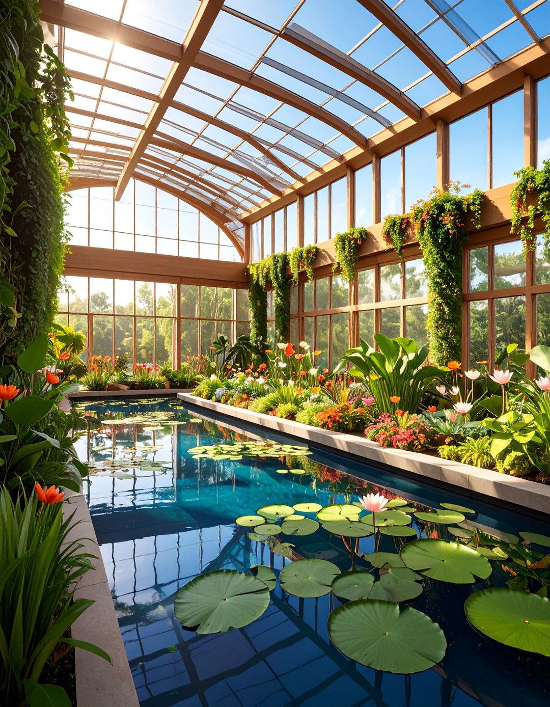 Aquatic Plant Showcase Pool - 25 Small Garden Reflecting Pool Ideas