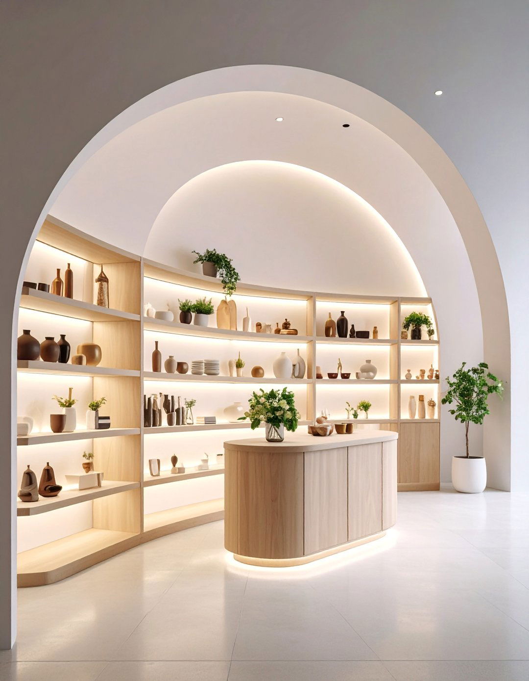 Arched Display Alcove with Accent Lighting - 25 Alcove Ideas