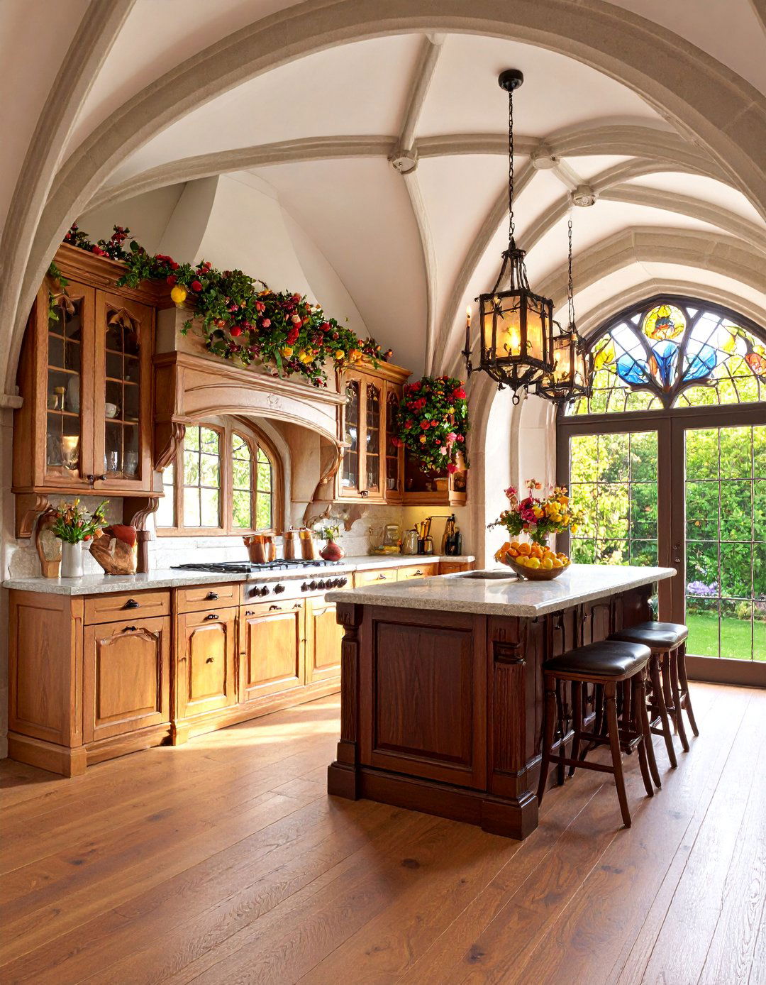 Arched Doorway Kitchen with Gothic Details - 25 Tudor Kitchen Ideas