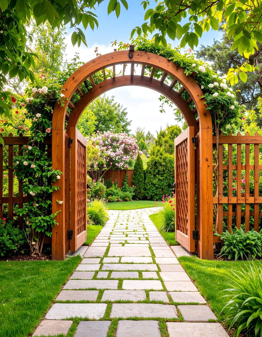 Arched Garden Gateway Lattice Fence - 25 Lattice Fence Ideas