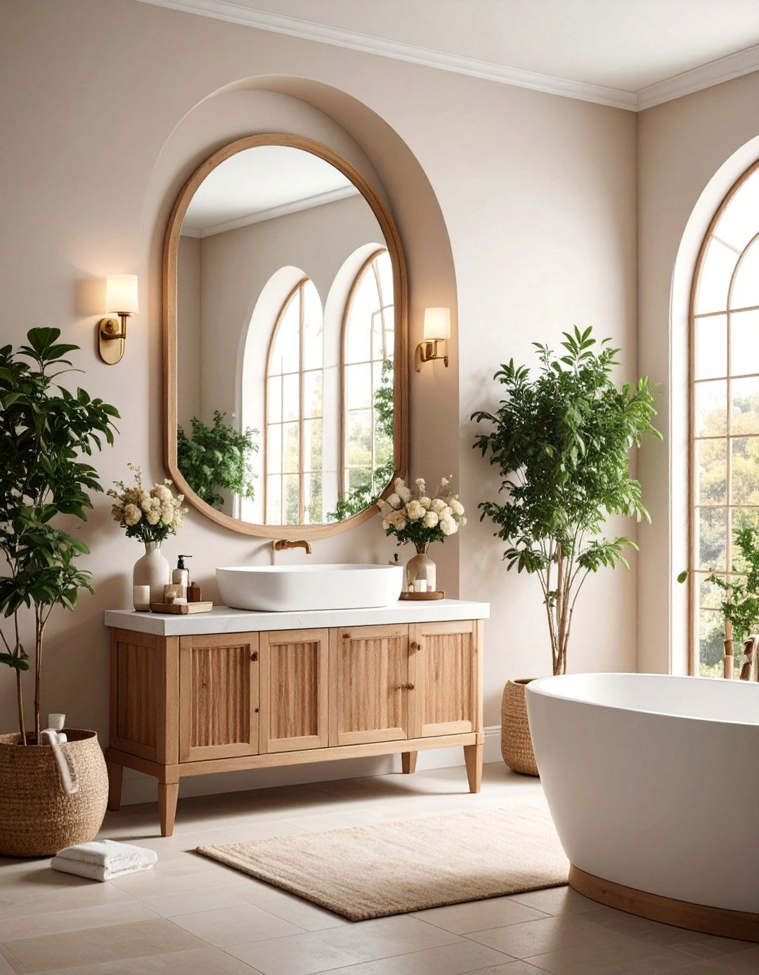 Arched Mirror with Classical Elegance - 25 Bathroom Mirror Ideas