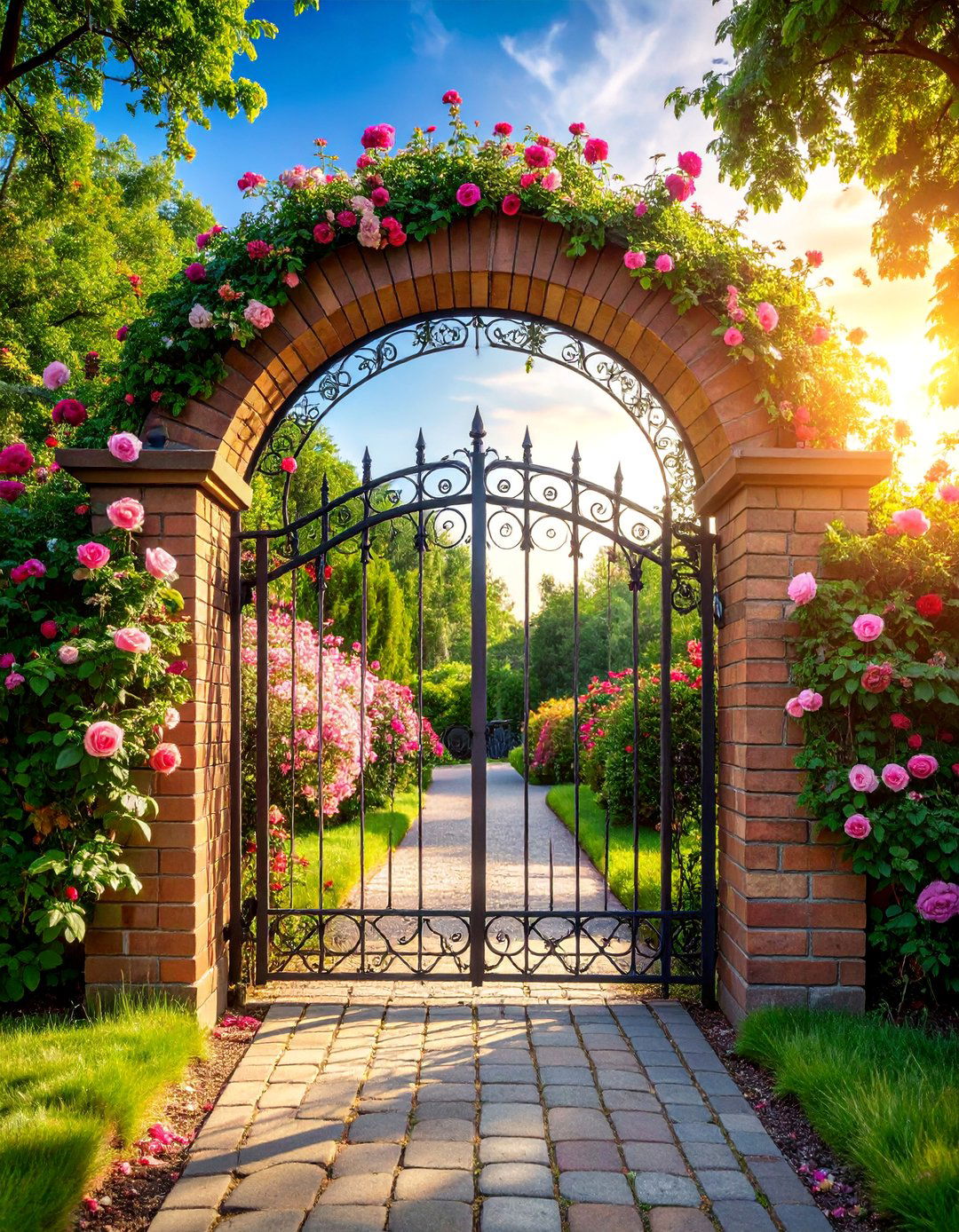 Arched Wrought Iron Garden Fence Gate - 25 Fence Gate Ideas