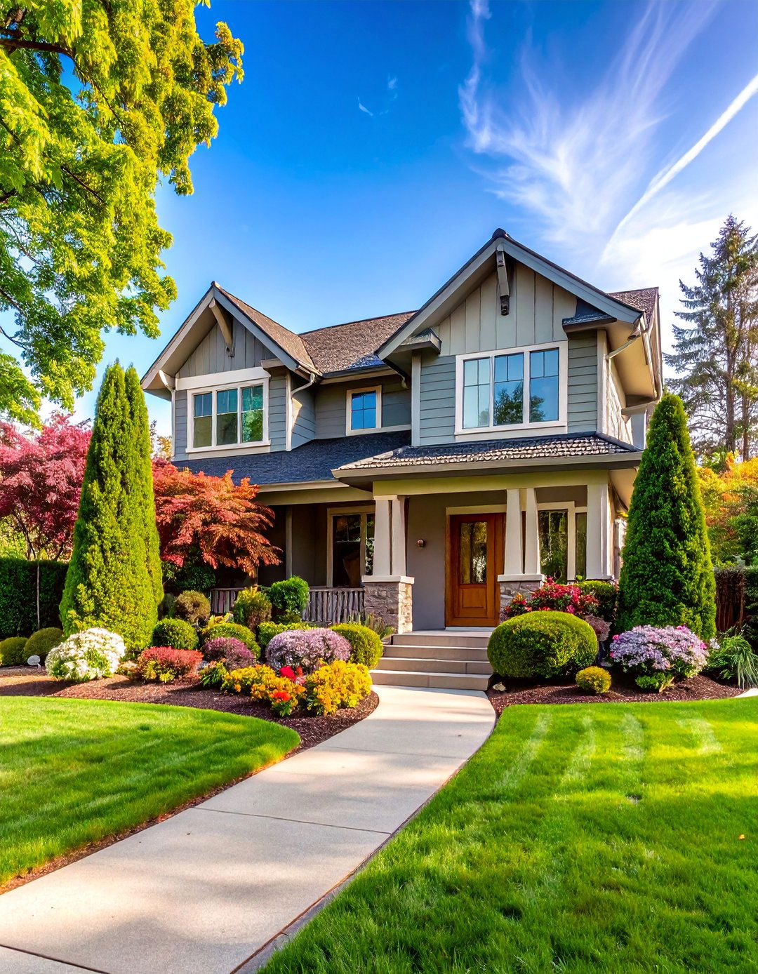 Architectural Evergreen Statement - 25 Front Yard Evergreen Landscaping Ideas