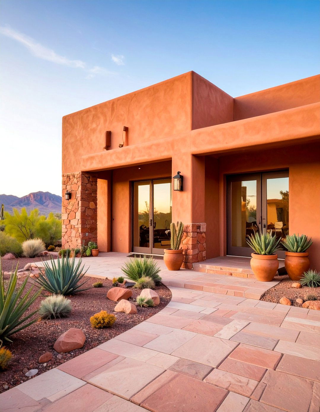 Arizona Flagstone Desert Modern Design - 25 Types of Exterior House Stone