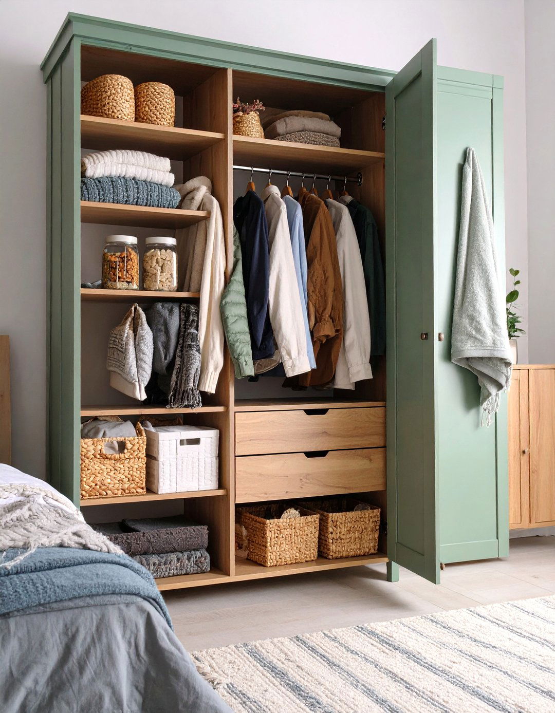 Armoire Blanket Organization System - 25 Blanket Storage Ideas