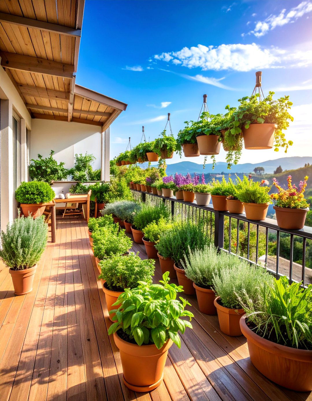 Aromatic Herb Drying Garden - 25 Green Balcony Ideas