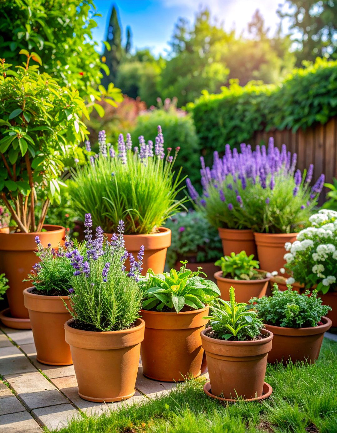 Aromatic Sensory Garden - 25 Corner Garden Ideas With Pots