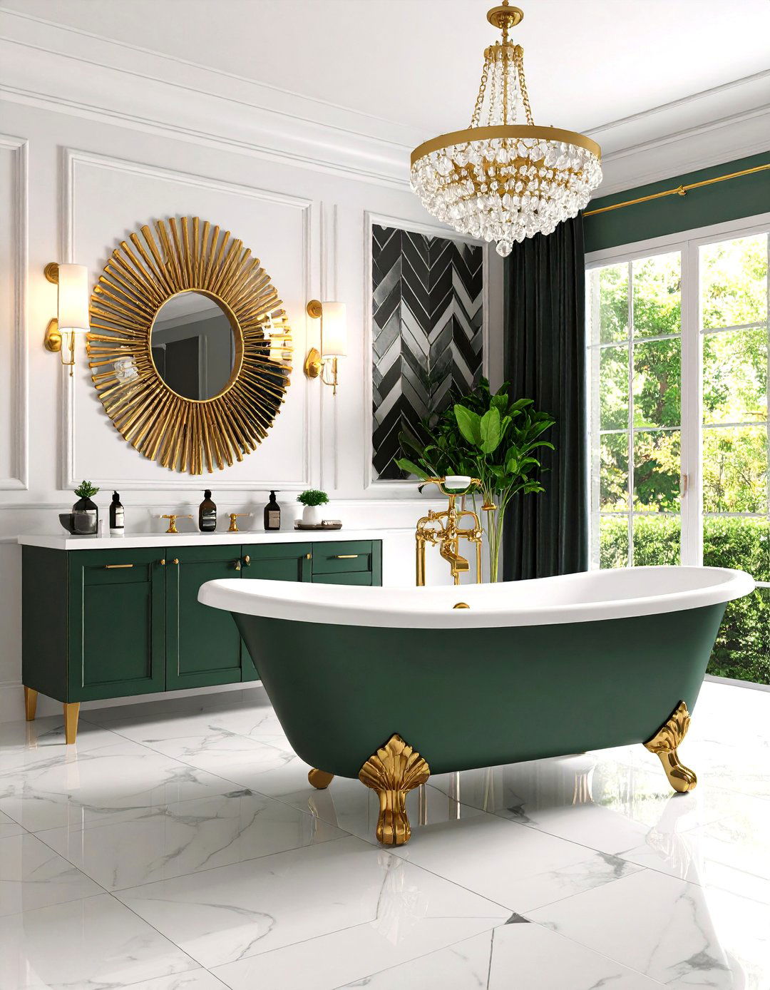 Art Deco Bathroom with Geometric Patterns - 25 Bathroom Remodel Ideas
