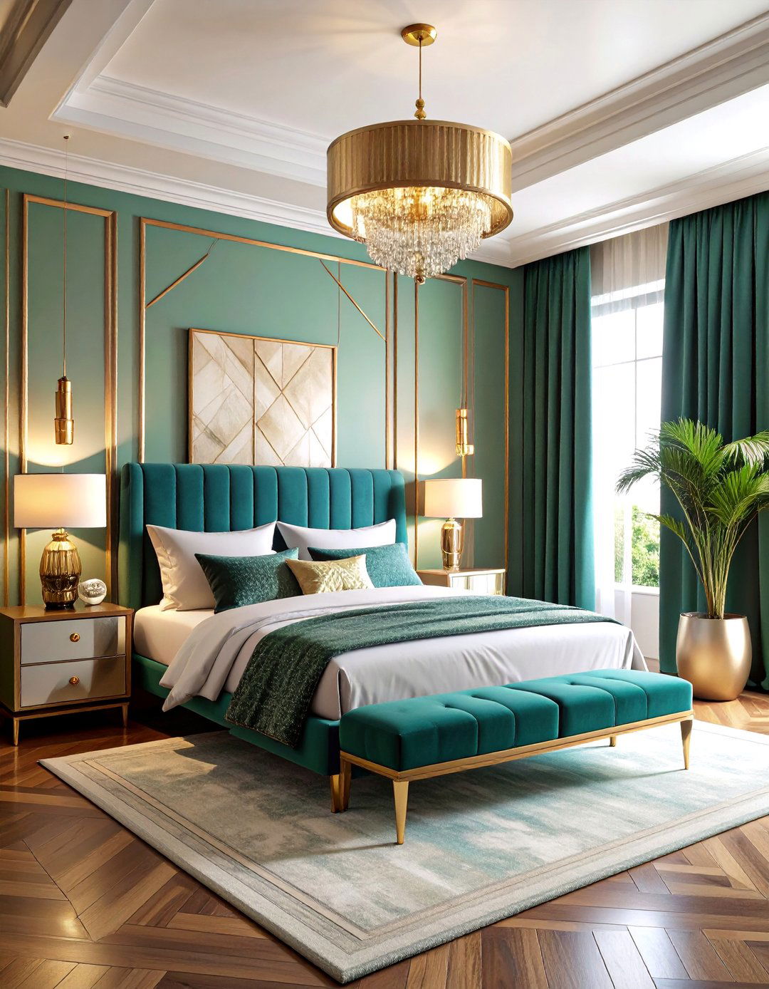 Art Deco Blue and Beige Bedroom - 25 blue and beige bedroom ideas