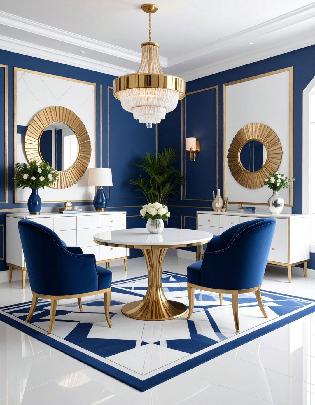 Art Deco Blue and White Glamour - 25 Blue and White Decor Ideas