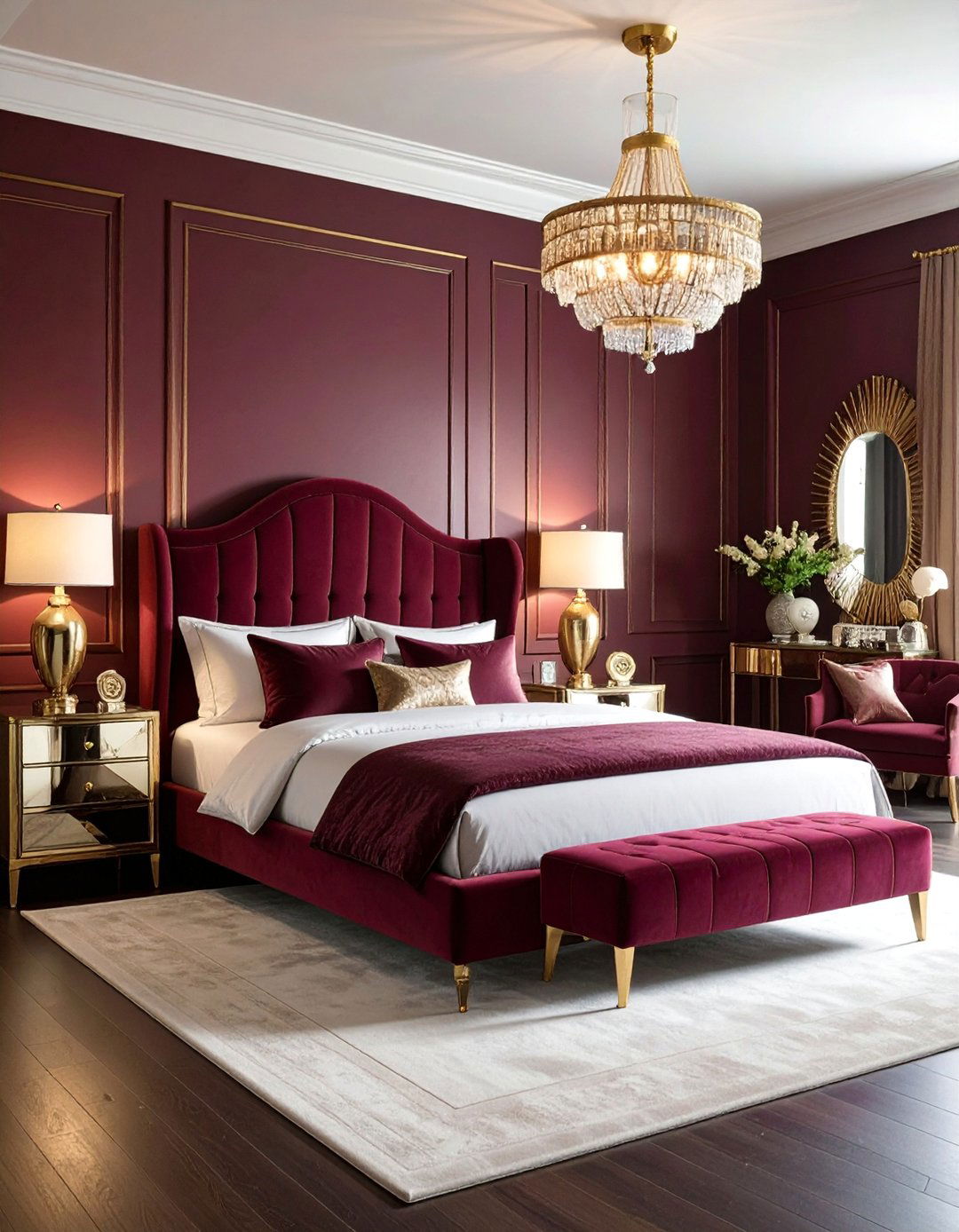Art Deco Burgundy Glamour - 25 Burgundy Bedroom Ideas