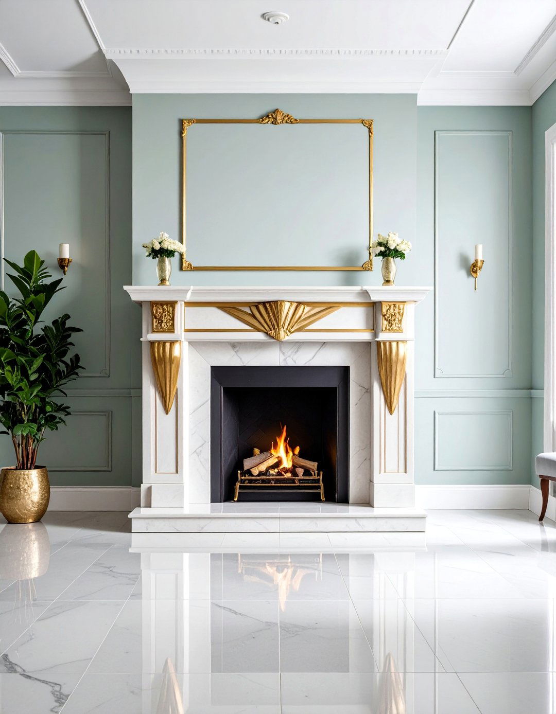 Art Deco Concrete Fireplace - 25 Concrete Fireplace Ideas