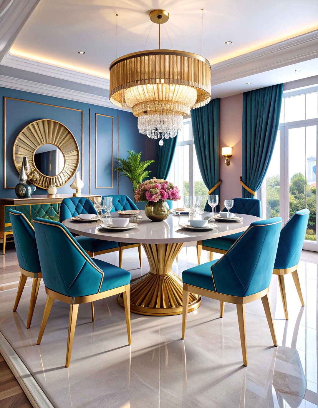 Art Deco Dining Room with Geometric Elements - 25 Dining Room Design Ideas