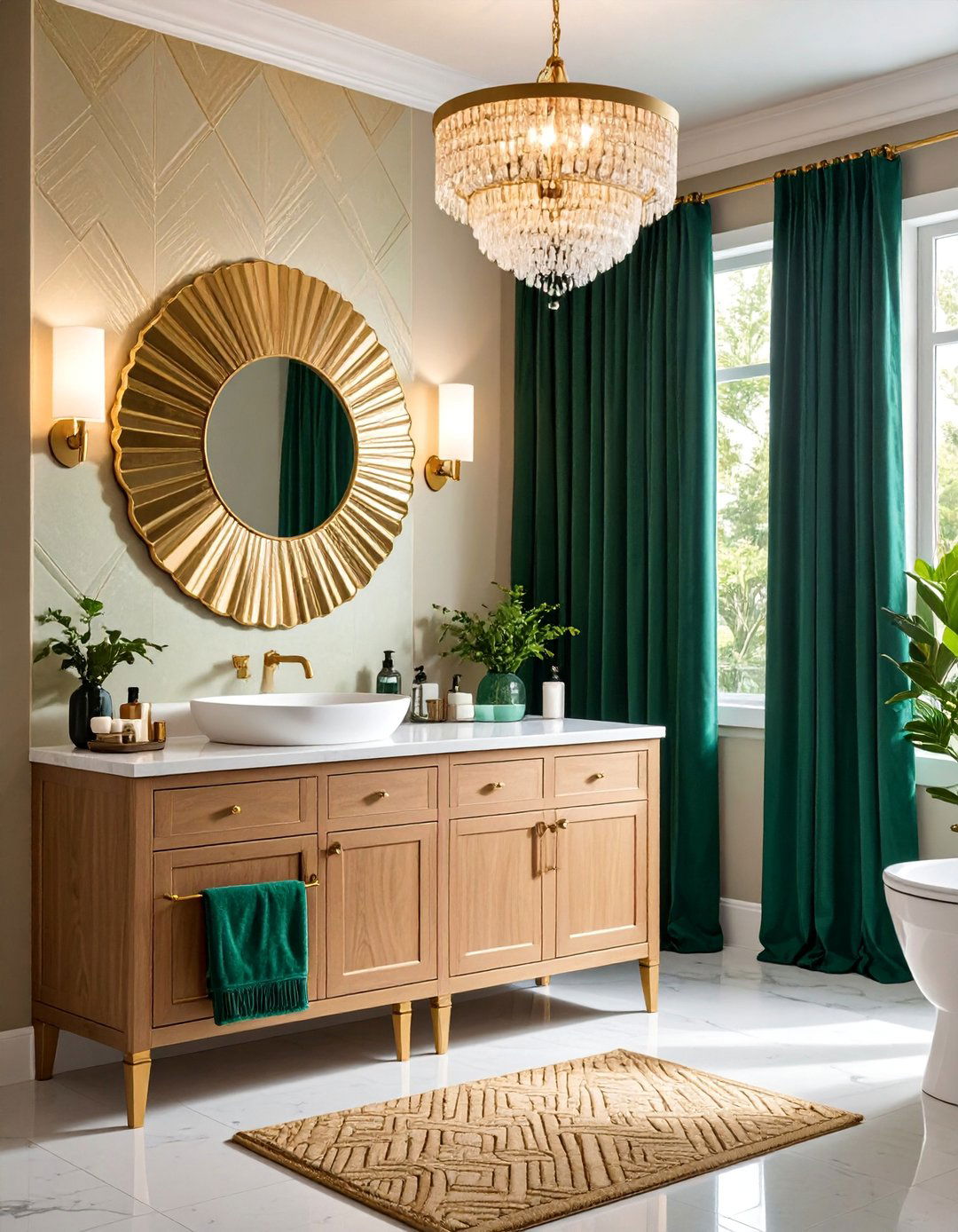 Art Deco Dorm Bathroom Elegance - 25 Dorm Bathroom Ideas