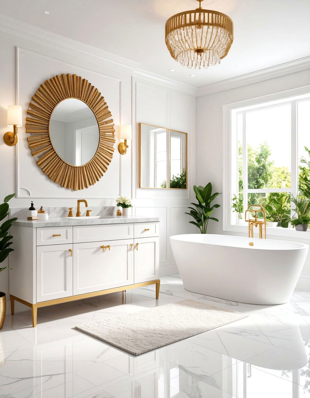 Art Deco Family Bathroom with Geometric Patterns - 25 Family Bathroom Ideas