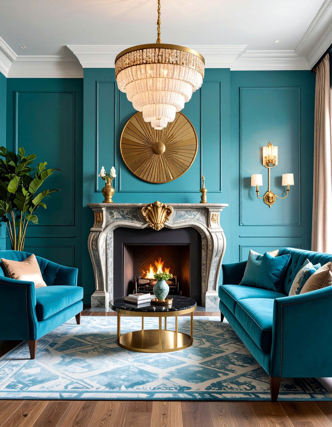 Art Deco Geometric Fireplace - 25 Fireplace Ideas