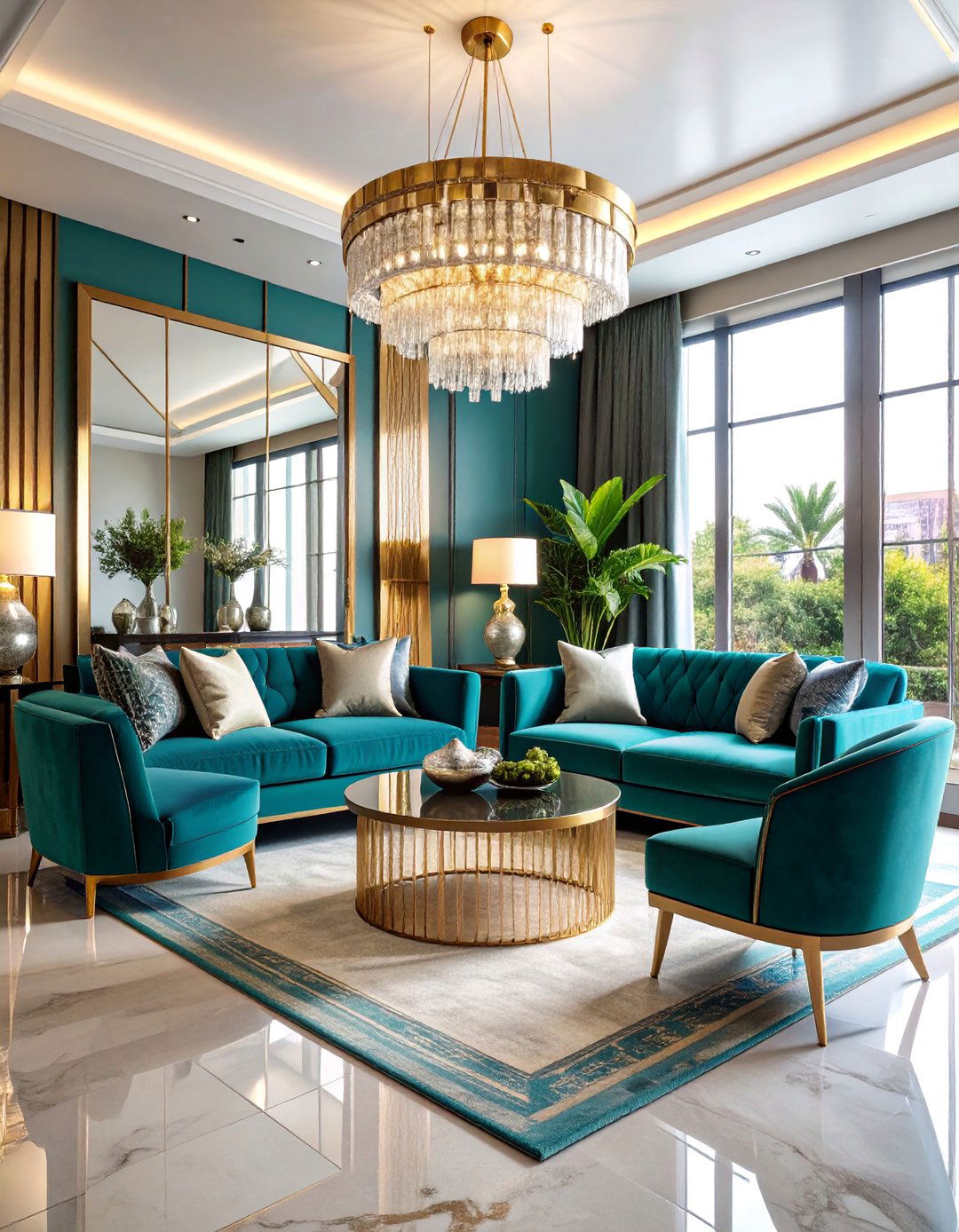 Art Deco Glamour Condo Living Room - 25 Condo Living Room Ideas
