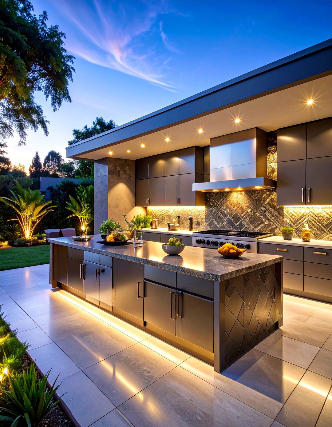 Art Deco Glamour Kitchen Design - 25 L Shaped Outdoor Kitchen Ideas