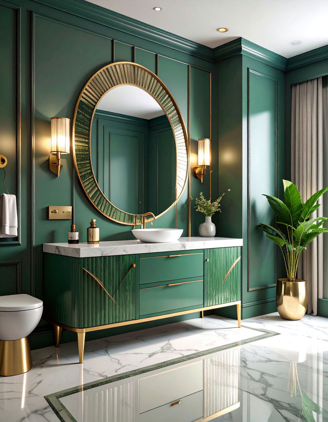 Art Deco Glamour Revival - 25 Hallway Bathroom Ideas