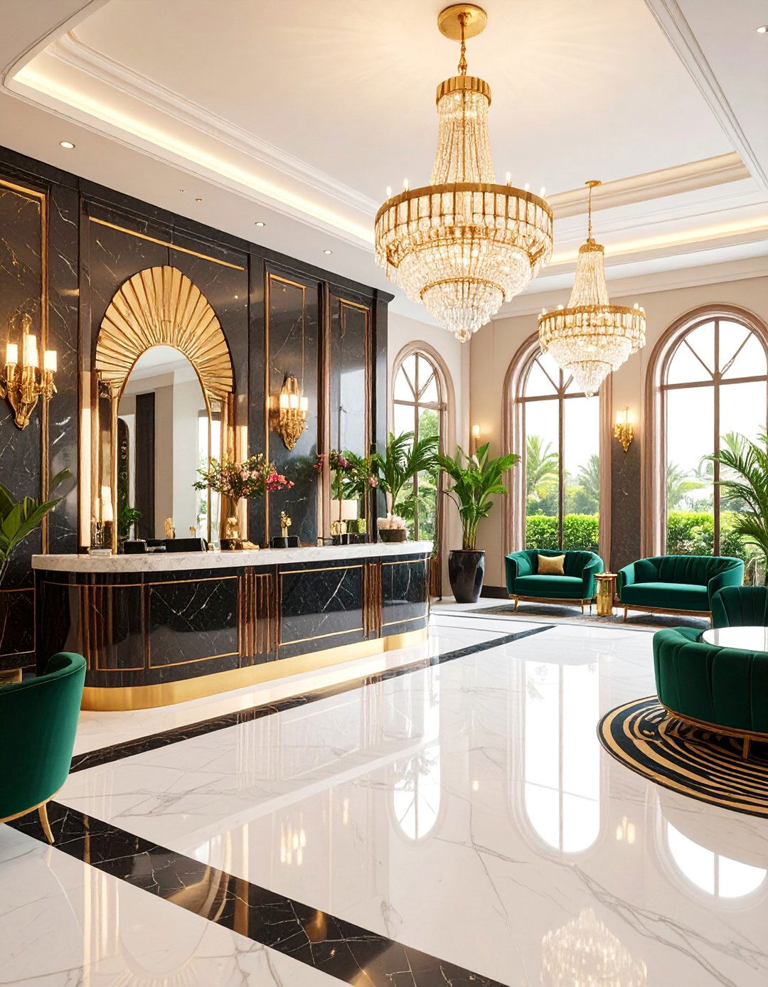 Art Deco Glamour Spa with Gold and Black Accents - 25 Spa Decor Ideas