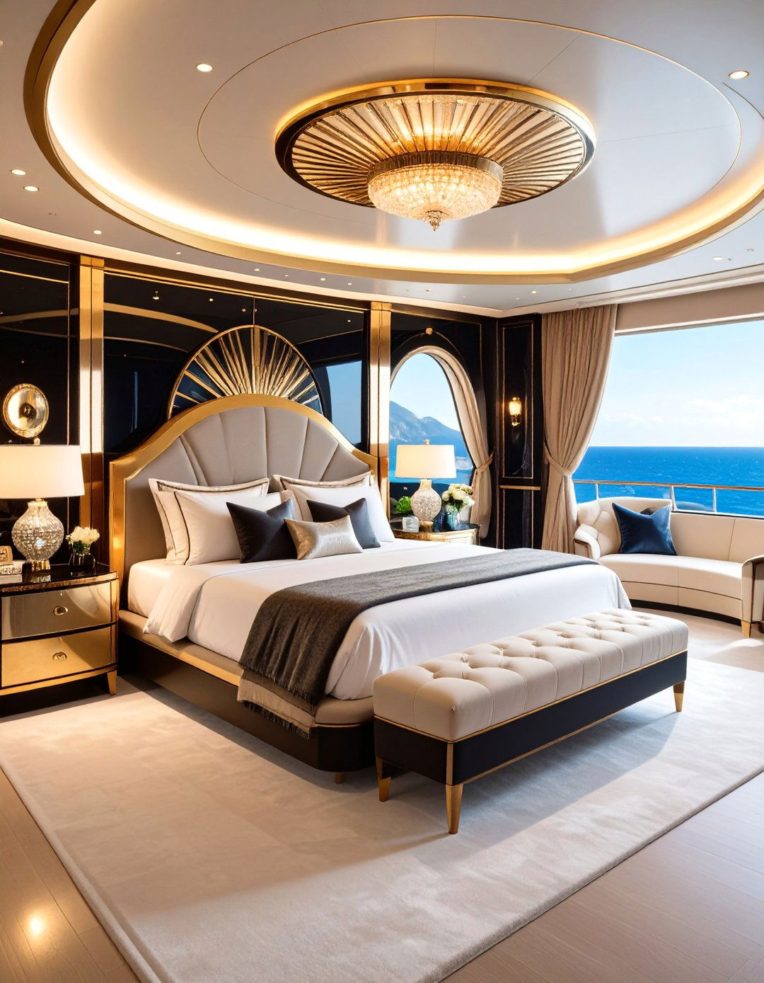 Art Deco Glamour Yacht Bedroom - 25 yacht bedroom ideas