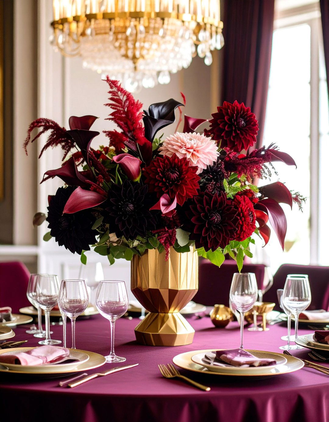 Art Deco Gold Centerpiece - 25 Flower Centerpiece Ideas