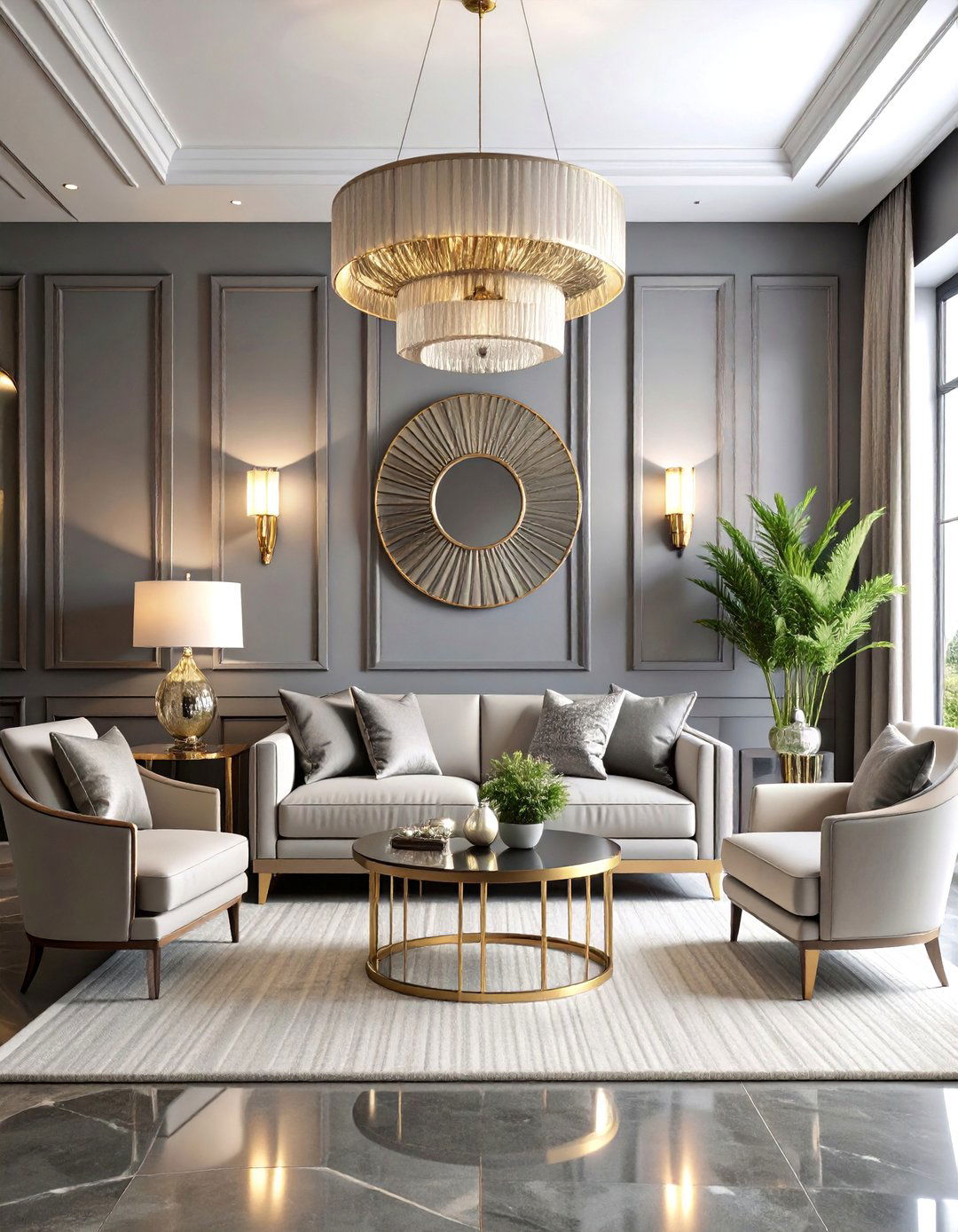 Art Deco Grey and Cream Glamour - 25 Grey and Cream Living Room Ideas