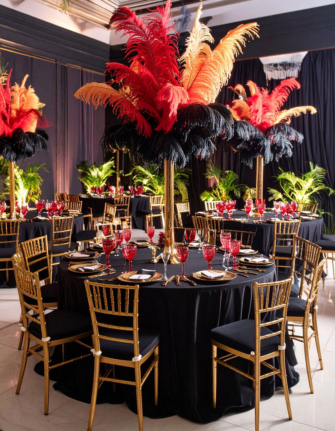 Art Deco Inspired Black and Gold Wedding - 25 Red and Black Wedding Ideas