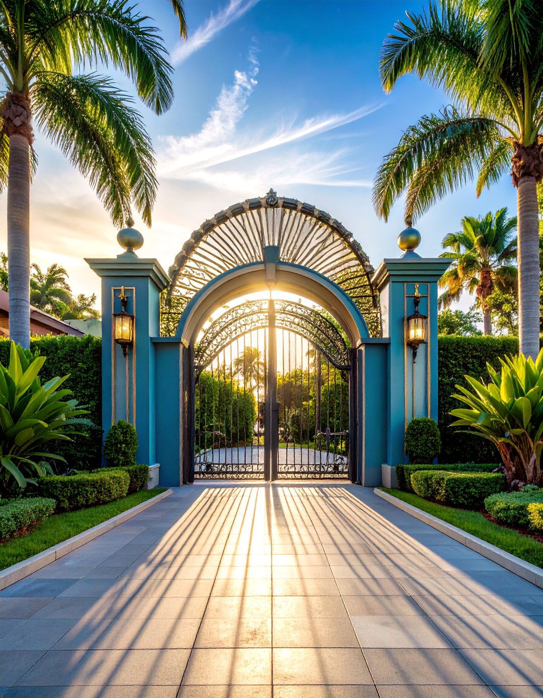 Art Deco Inspired Gate with Geometric Glamour - 25 Driveway Gate Ideas