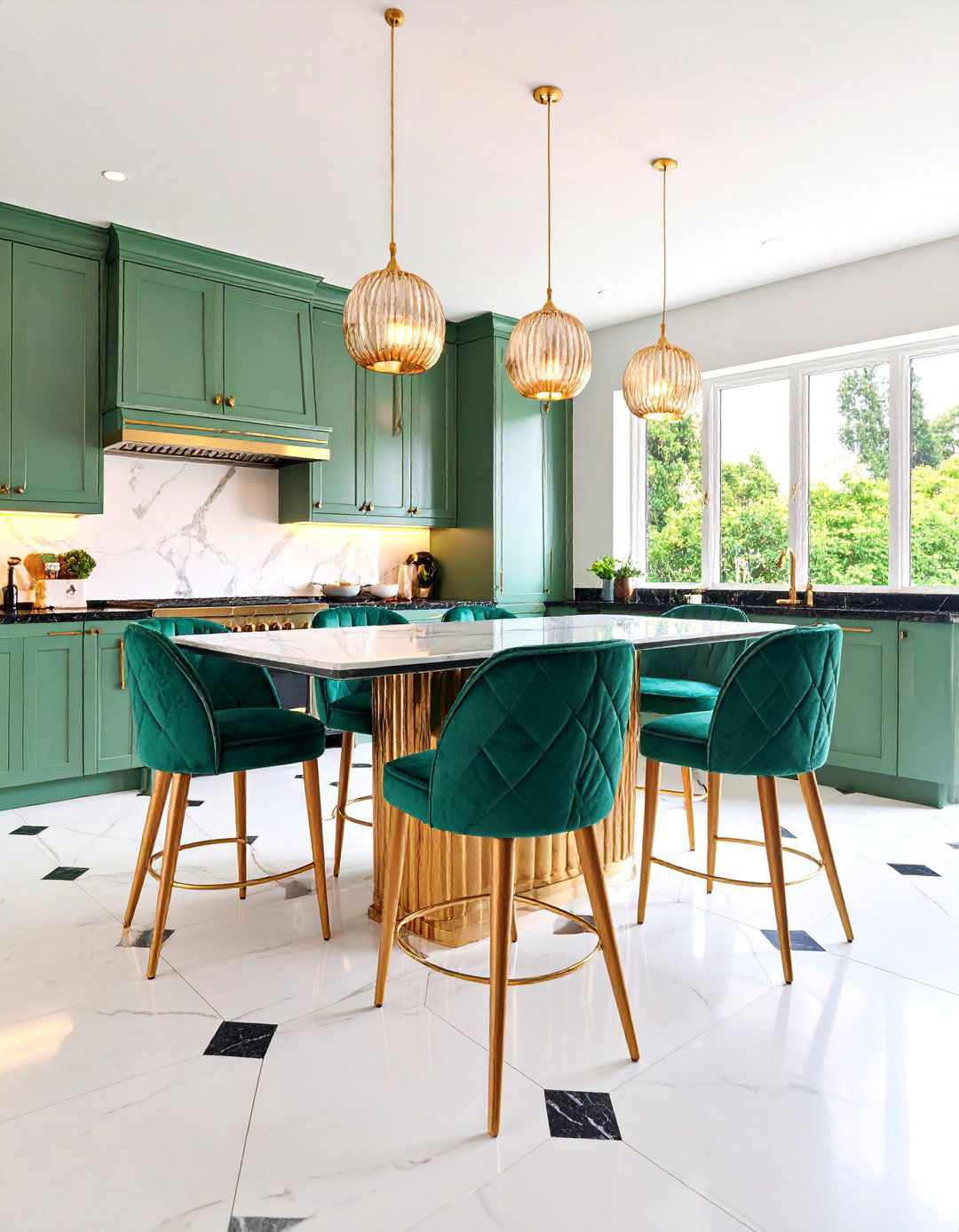 Art Deco Inspired Kitchen Diner with Geometric Patterns - 25 Kitchen Diner Ideas